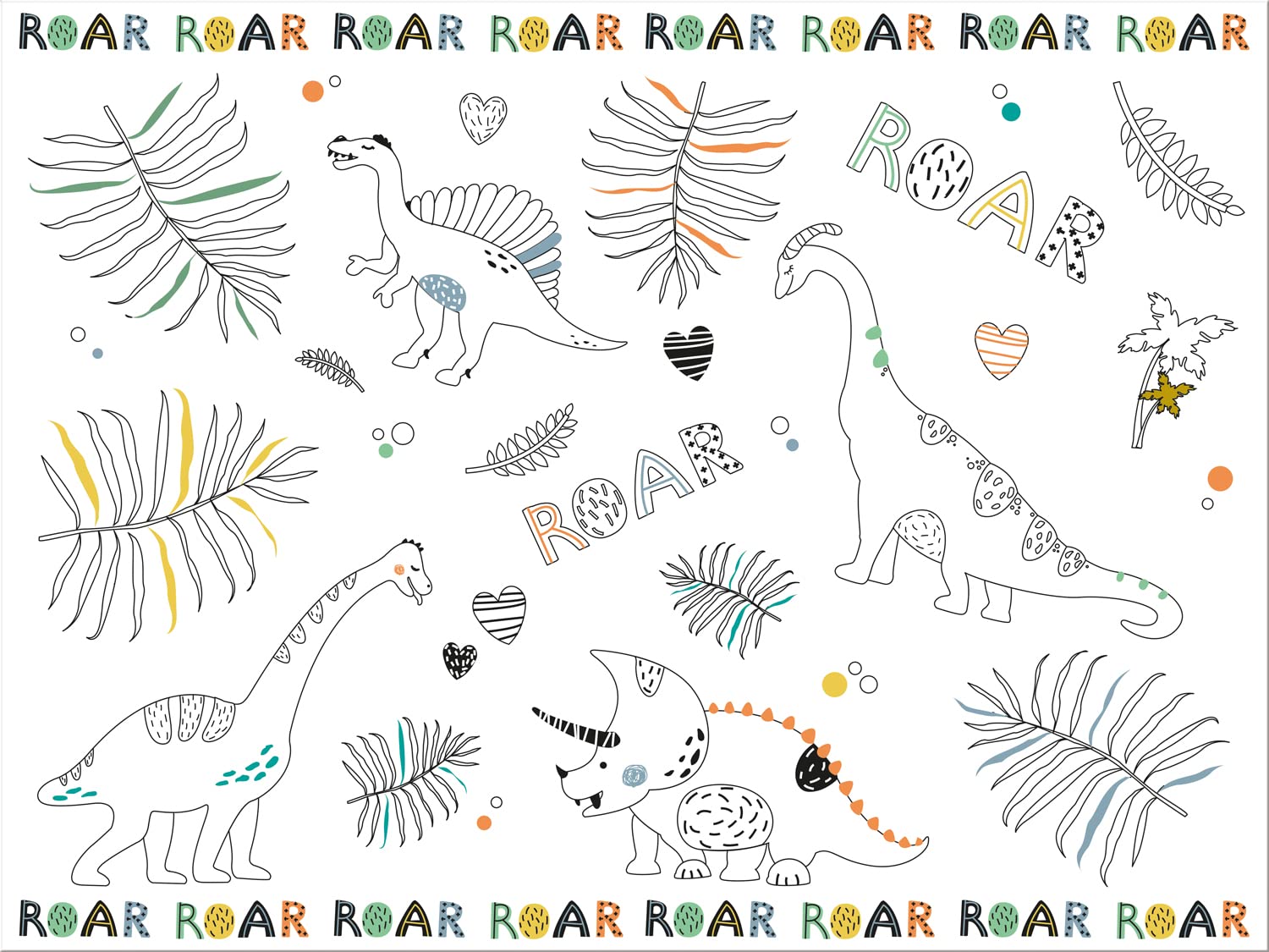 Folat 68338 Placemats Colouring Pages Dino Roars - Set of 6 — image 1