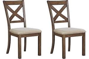 Signature Design by Ashley Moriville Modern Farmhouse 19" Upholstered Dining Room Chair, 2 Count, Brown