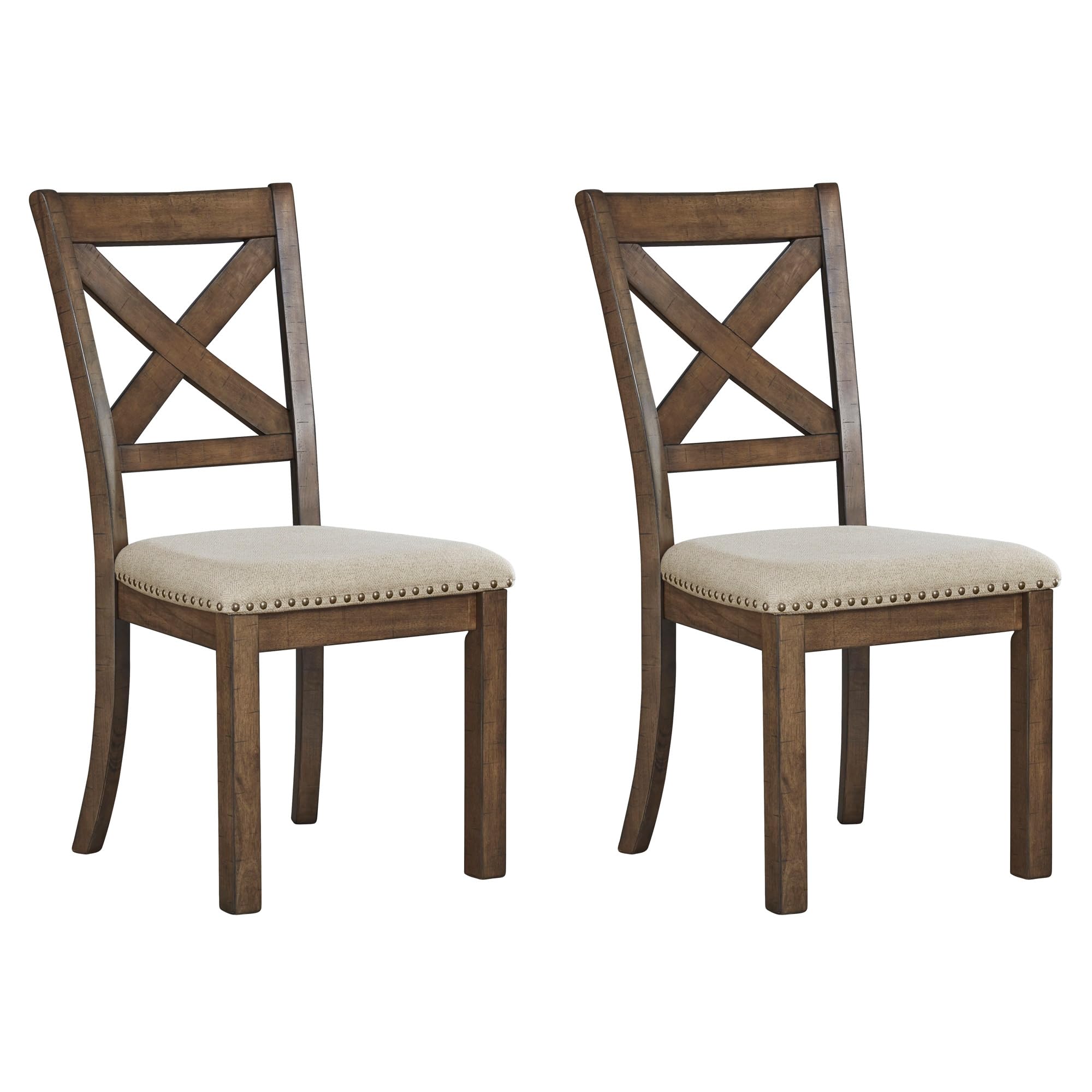 Signature Design by Ashley Moriville Modern Farmhouse 19" Upholstered Dining Room Chair, 2 Count, Brown Image Signature Design by Ashley Moriville Modern Farmhouse 19" Upholstered Dining Room Chair, 2 Count, Brown Image