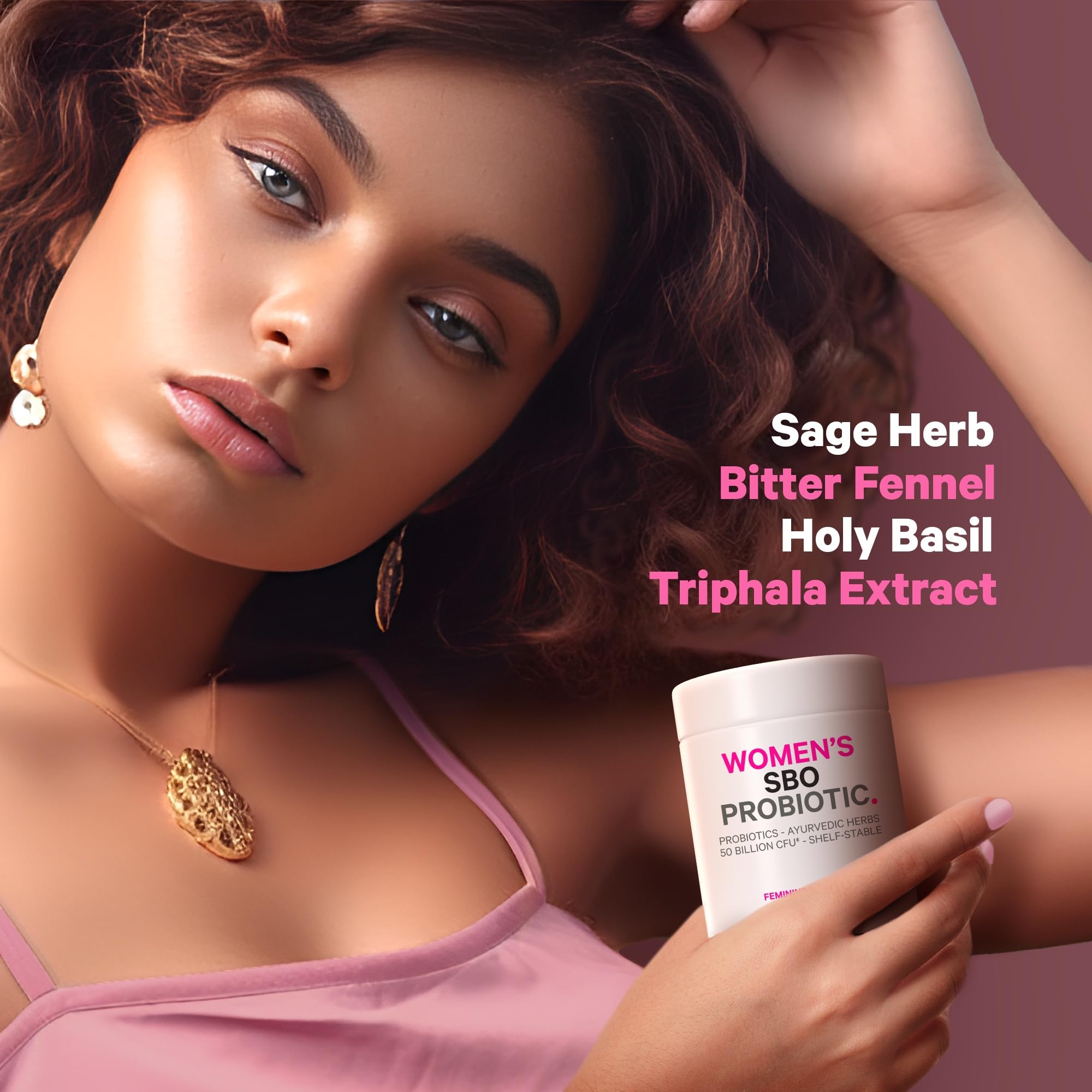 Codeage Women’s Probiotics Supplement - 50 Billion CFUs - SBO Probiotics & Prebiotics - Cranberries - Feminine Health - Fermented Botanical Blend, Whole Food Supplement - Vegan, Non-GMO - 60 Capsules