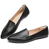 FINIWOR Loafers for Women Flats Shoes Women Pointed Toe Dress Shoes Comfortable Memory Foam Penny Loafers Slip On Shoes