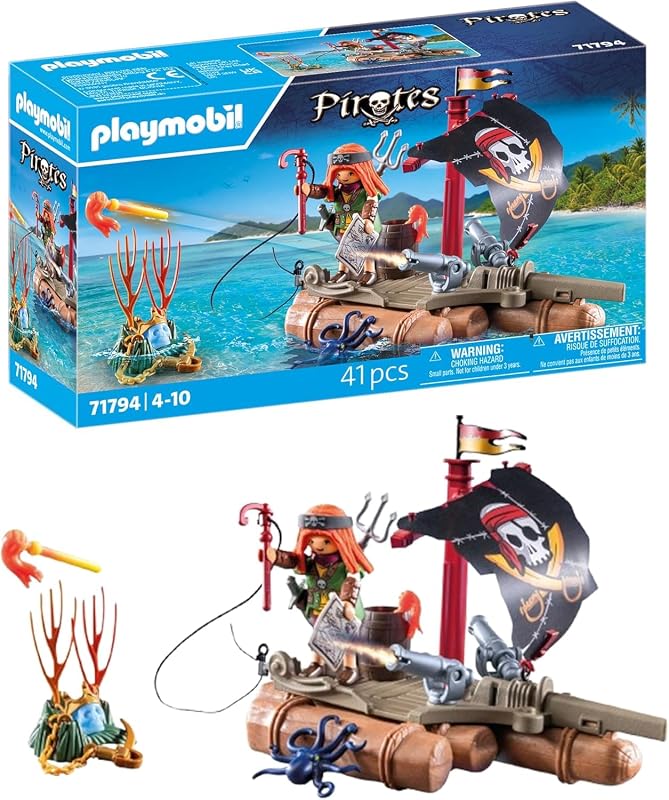 | Pirates | Schatzbergung auf Piratenfloß | Piratenspielzeug | Piratenfigur | Spielzeug für Kinder ab 4 Jahren | 71794