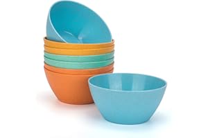 Yalin Wheat Straw Lightweight PP Bowls,28 OZ Unbreakable Cereal Bowls,for Rice and Soup,Dishwasher and Microwave Safe(Multi C