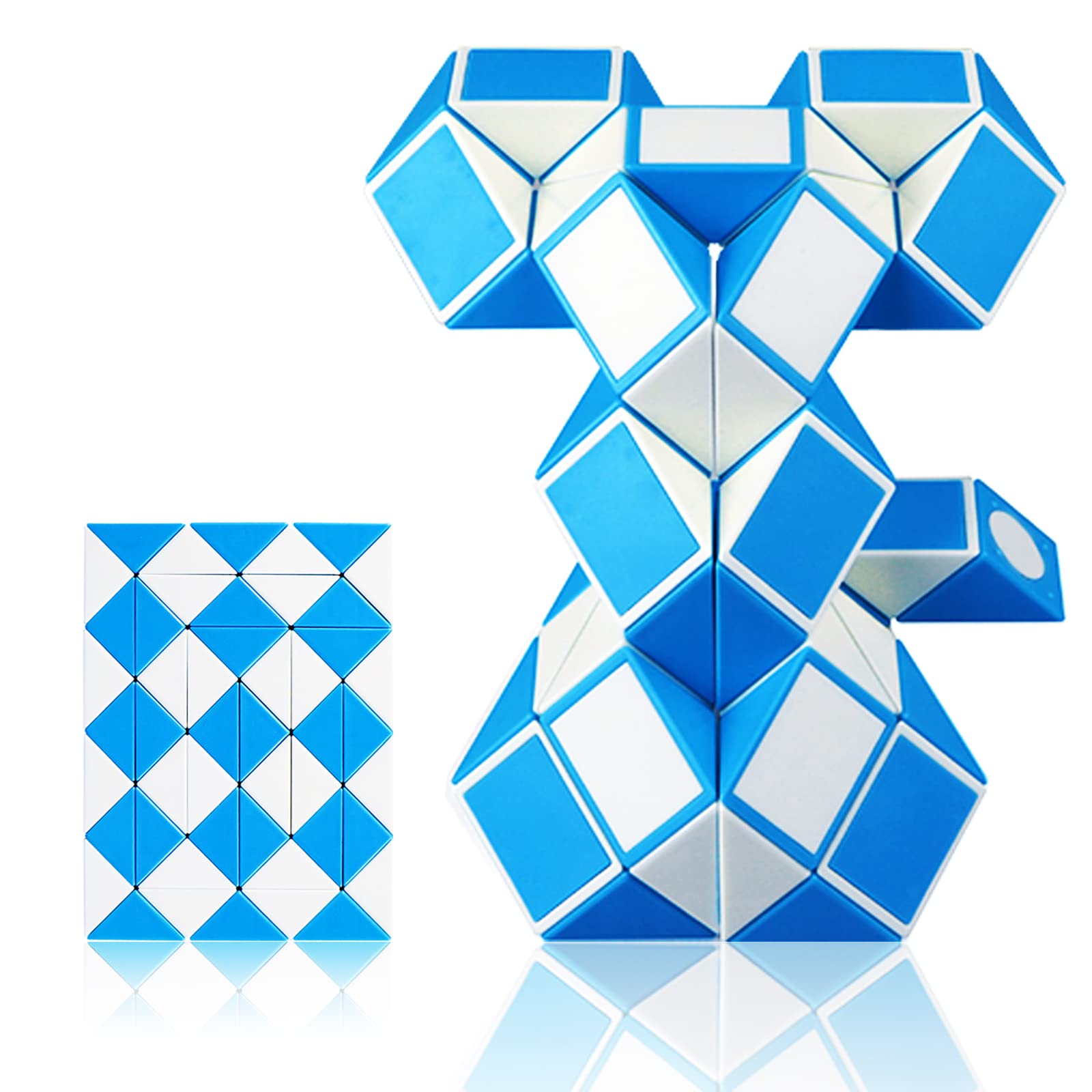 EACHHAHA Magic Snake Puzzle 48 Parts - Christmas Stocking Fillers, Cube Twist 3D Brain Teaser Toy - Gift for Kids, Party Bag Fillers, Party Favours (Blue*1)