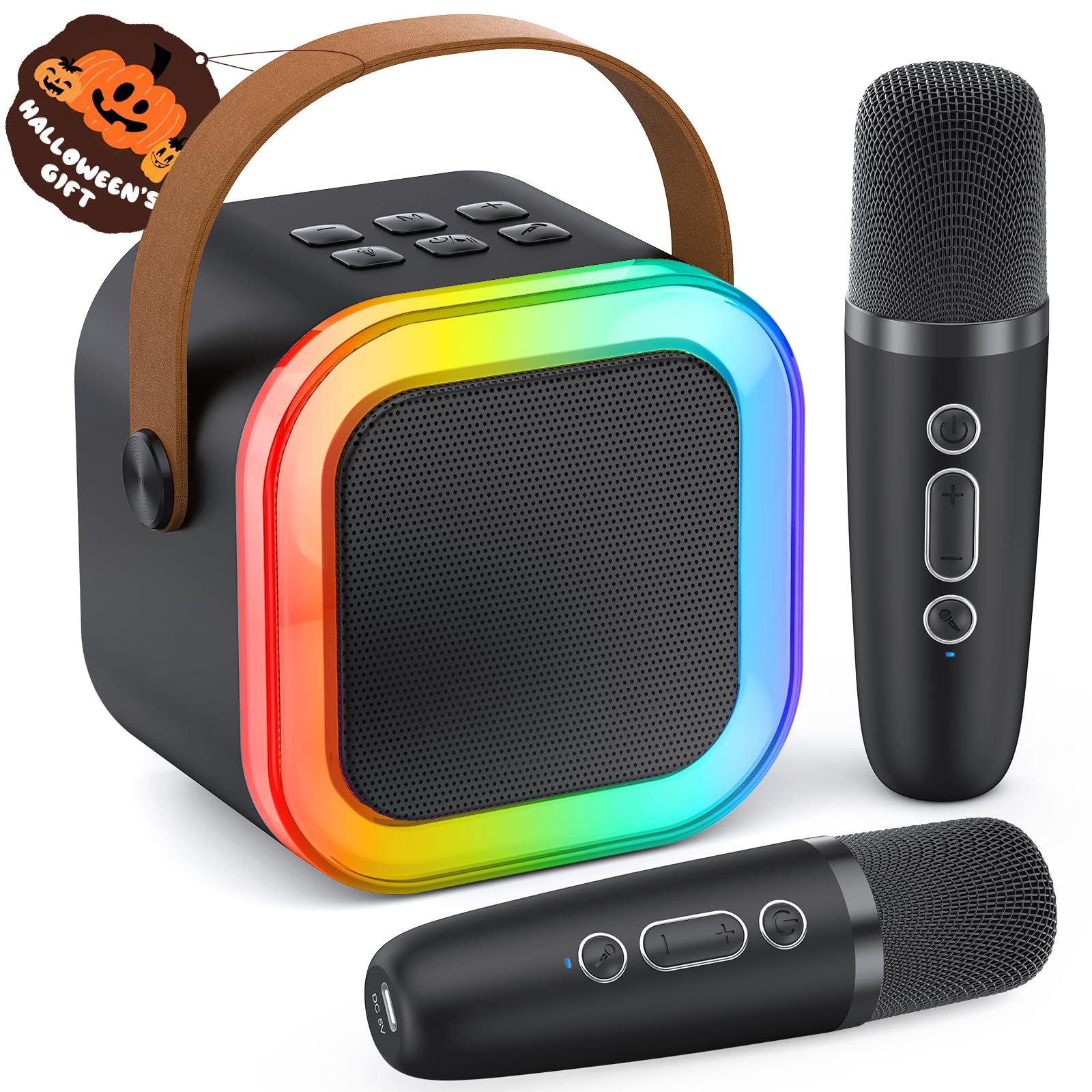 Photo 1 of Mini Karaoke Machine for Kids Adults, Portable Bluetooth Speaker with 2 Wireless Karaoke Microphones,2025 TOP Birthday Gifts Toys for Boys 3,4, 5, 6, 7, 8+Years Old Toddler Karaoke Player