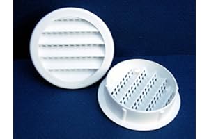 Maurice Franklin Louver-2" Round White Polypropylene Plastic Louver with Insect Screen System (Priced Per Bag of 6). Item #2" PLW-100