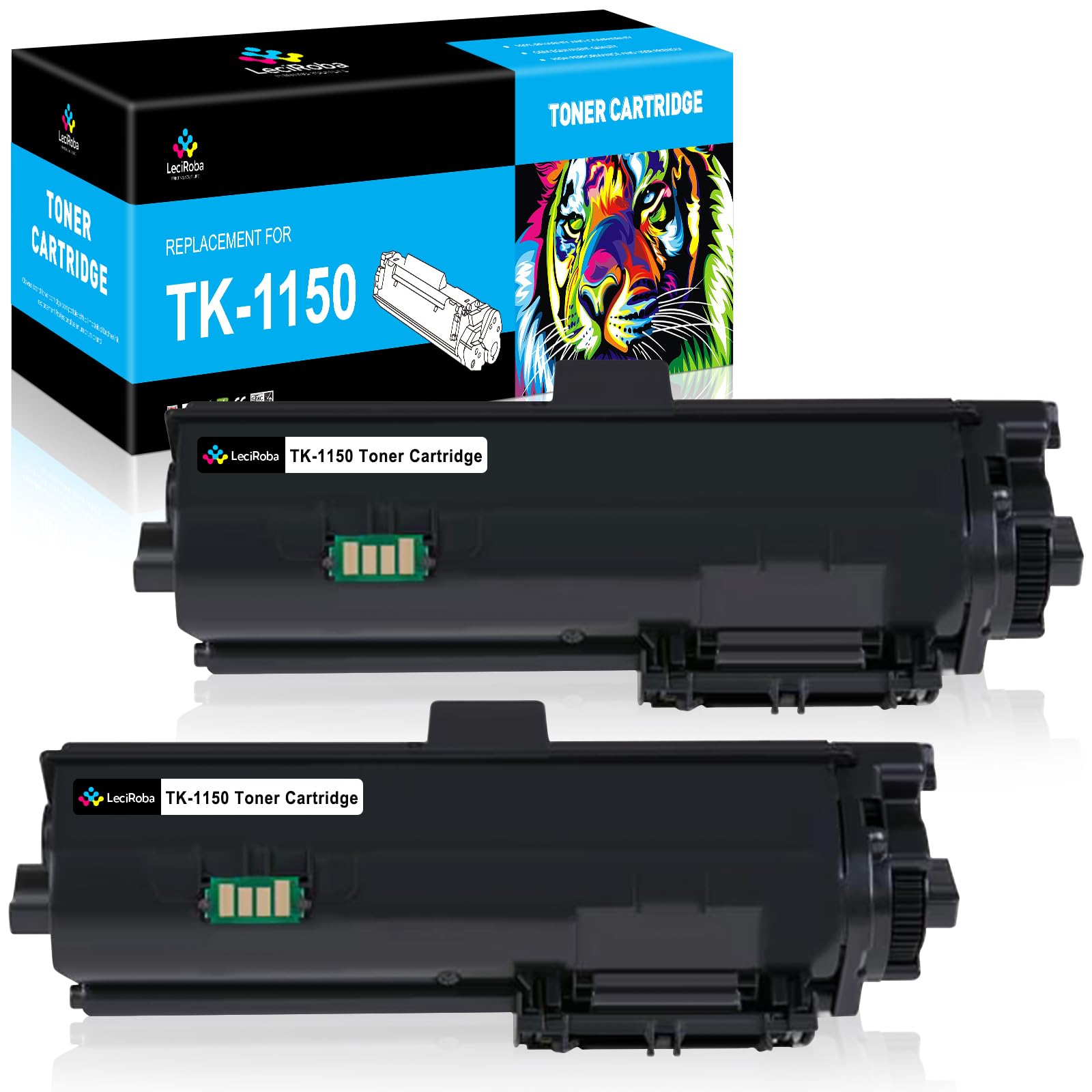 LeciRoba 2-Pack TK-1150 Toner for Kyocera ECOSYS M2135dn, M2635dn, M2635dnw, M2735dw, P2200, P2235d, P2235dn, P2235dw, P2235 Series Printer (Black, High Yield)
