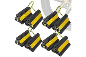 Vacallity Wheel Chocks for RV Trailer Car Truck, Upgrade Rubber Wheel Chocks with Rope Easy to Use,Camper Travel Chock Blocks Wheel Immobilizers & Chocks (6.2" 4pair)