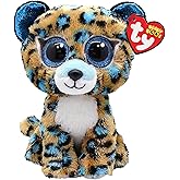 Ty Boo Animals Beanie Boo's-Plush Cobalt The Leopard 15cm-TY36691, TY36691, Beige, Blue, White, Small