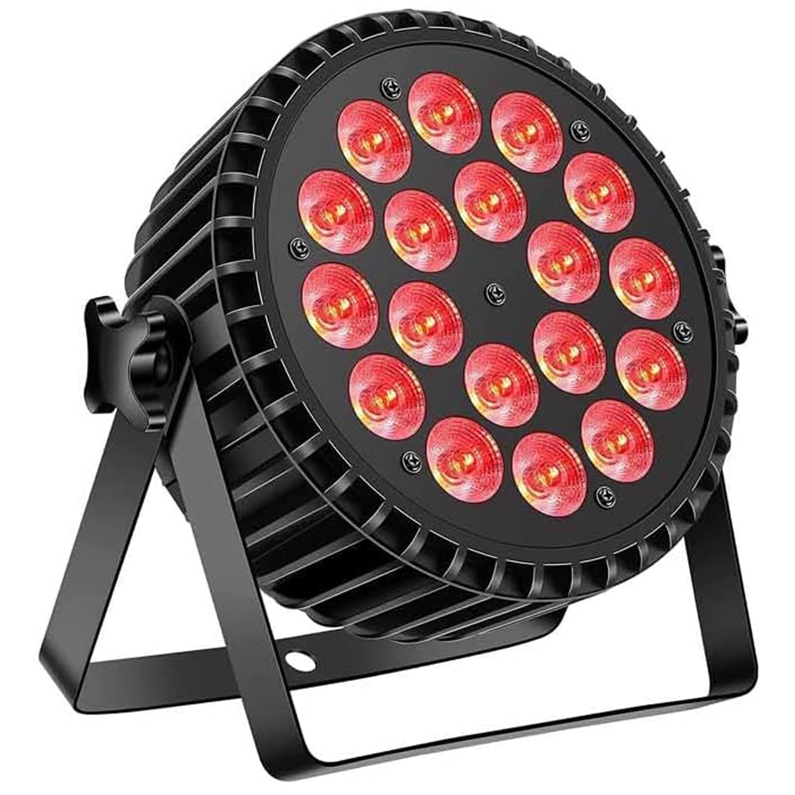 Photo 1 of U`King Stage Par Lights, RGBW 4in1 18X12W LED DJ Par Can Light with Strobe/Wash Stage Effect by DMX Sound Activated Uplighting for DJ Disco Club Wedding Party Church Stage Festival Halloween