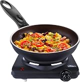 Uten Stainless Steel Single Hotplate 1250-1500W 5 Power Levels Cast Iron view 1