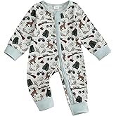 Yxniwxe Newborn Baby Boy Fall Romper Mallard Duck Print Long Sleeve Zipped Jumpsuit footless Playsuit Infant Hunting Clothes