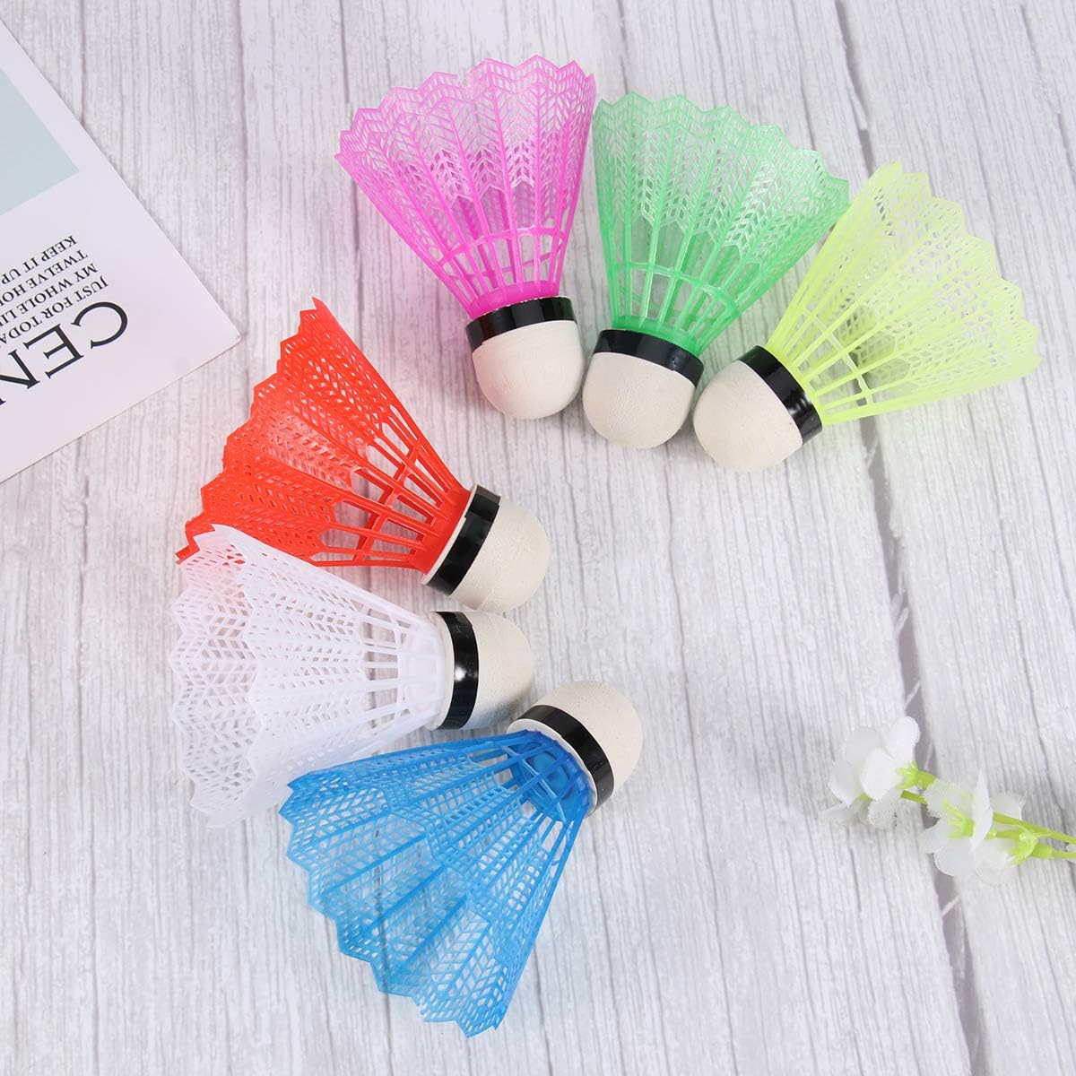 VORCOOL 12Pcs Sports Shuttlecocks Nylon Feather Training Badminton Durable for Ball Training Exercise Gym Fitness Game : Sports & Outdoors