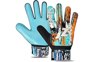 Jazzy Sports Soccer Goalie Gloves for Kids,Youth Goalkeeper Gloves Anti Slip 4mm Latex Palm with Strong Grip Double Wrist Protection, Junior Children Football Soccer Gloves for Kids 6-15 Years