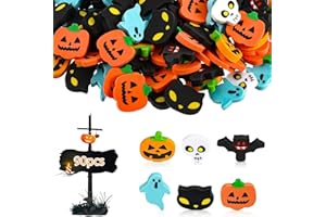 Kleeblatt Halloween Erasers for Kids Bulk 90pcs, 6 Styles Mini Fun Halloween Treats Non Candy, Party Favors for Kids, Treat Bag Fillers, Prize Box Toys for Classroom