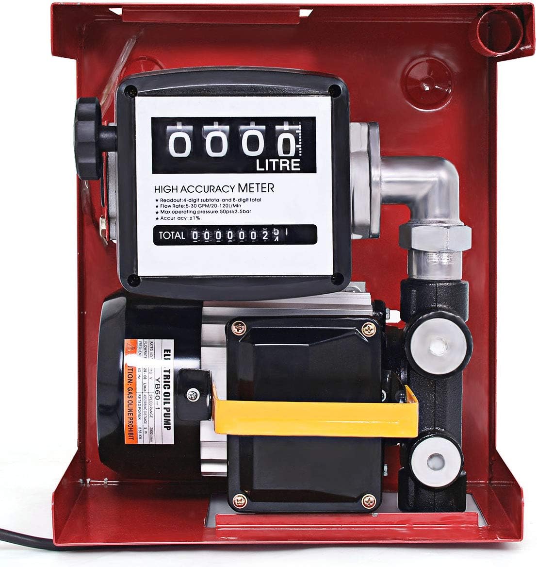 Goplus 110V Electric Diesel Oil Fuel Transfer Pump w/Meter +13' Hose