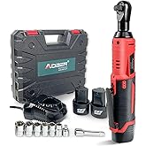 AOBEN Cordless Electric Ratchet Wrench Set, 3/8" 12V Power Ratchet Tool Kit With 2 Packs 2000mAh Lithium-Ion Battery And Charger