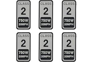 Powallon Vinyl Sticker for Electric Bike Classification - 750W Class 1 2 3 E-bike Sticker - Contemporary Style, Water-Repellent, Outdoor Use, 750W Class 1, 2, 3 (6PCS) (Class 2)