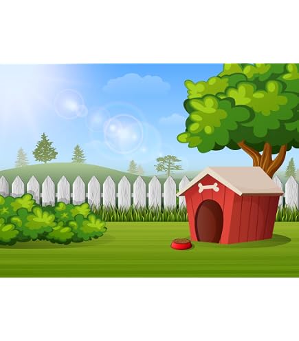 BELECO 7x5ft Fabric Outdoor Garden Doghouse Backdrop For Photography Wooden Cabin