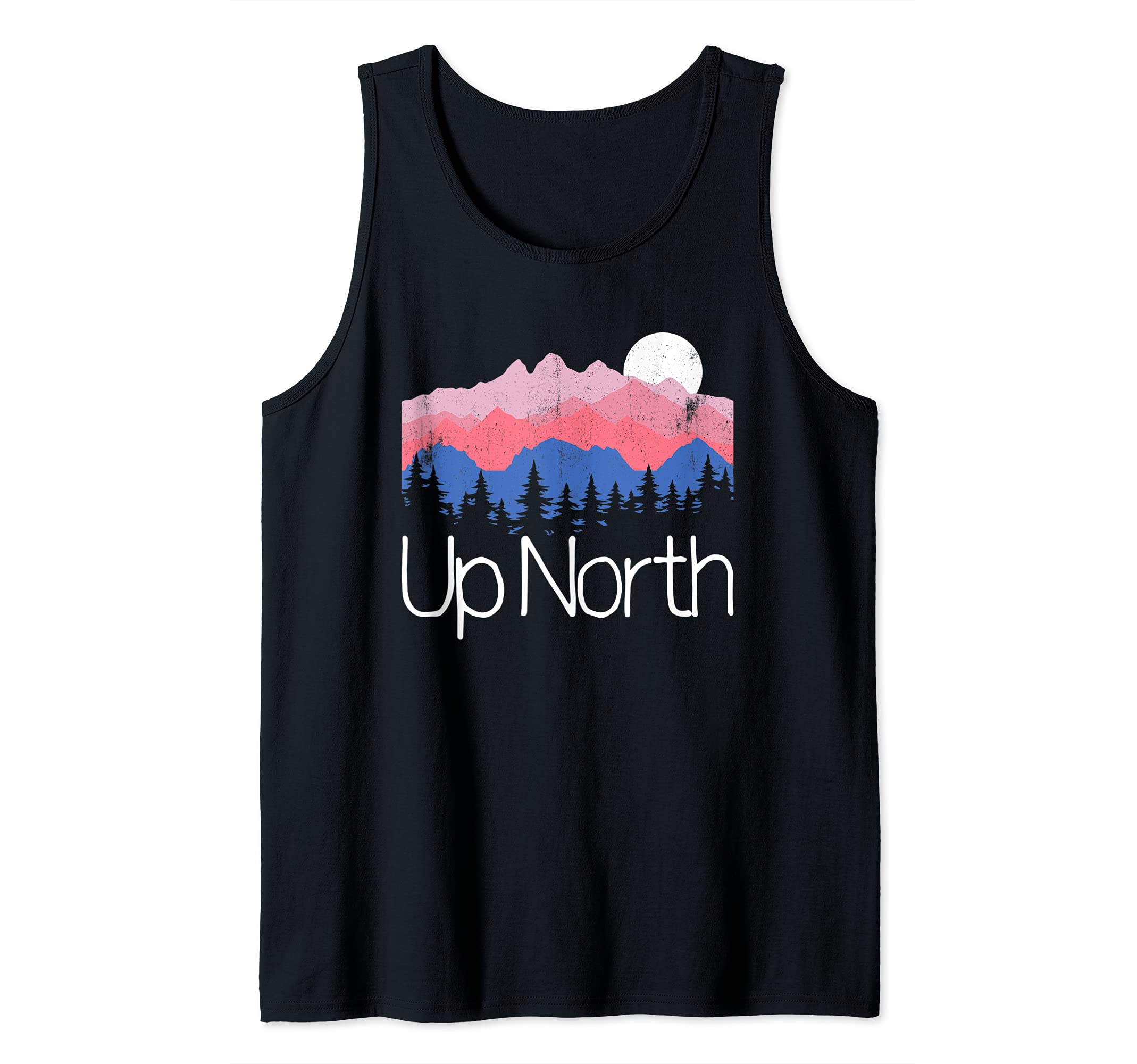 Up North Retro Mountains Camping Outdoors Hiking Tank Top