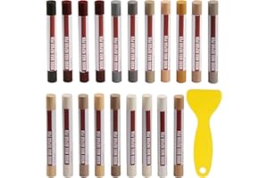 Wood Filler Sticks, 20 Colors Wood Repair Wax Crayons with Scraper, Wood Touch Up Markers for Repairing Scratches, Cracks, Ho