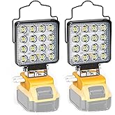 Ecarke 2 PCS Cordless LED Work Light Compatible with DeWALT 20V: 70W 7000LM Flashlight with USB & Type-C Charging Output Port, Portable Battery Flood Light for Job Site, Camping, Battery Not Included