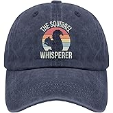Delouta The Squirrel Whisperer Cap Cool Hat Navy Blue Black Hats for Men Gifts for Grandpa Beach Cap