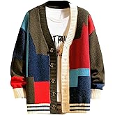 Arssm Mens Cardigan Sweater Knitted Long Sleeve V Neck Button Down Sweaters Casual Cardigans(
