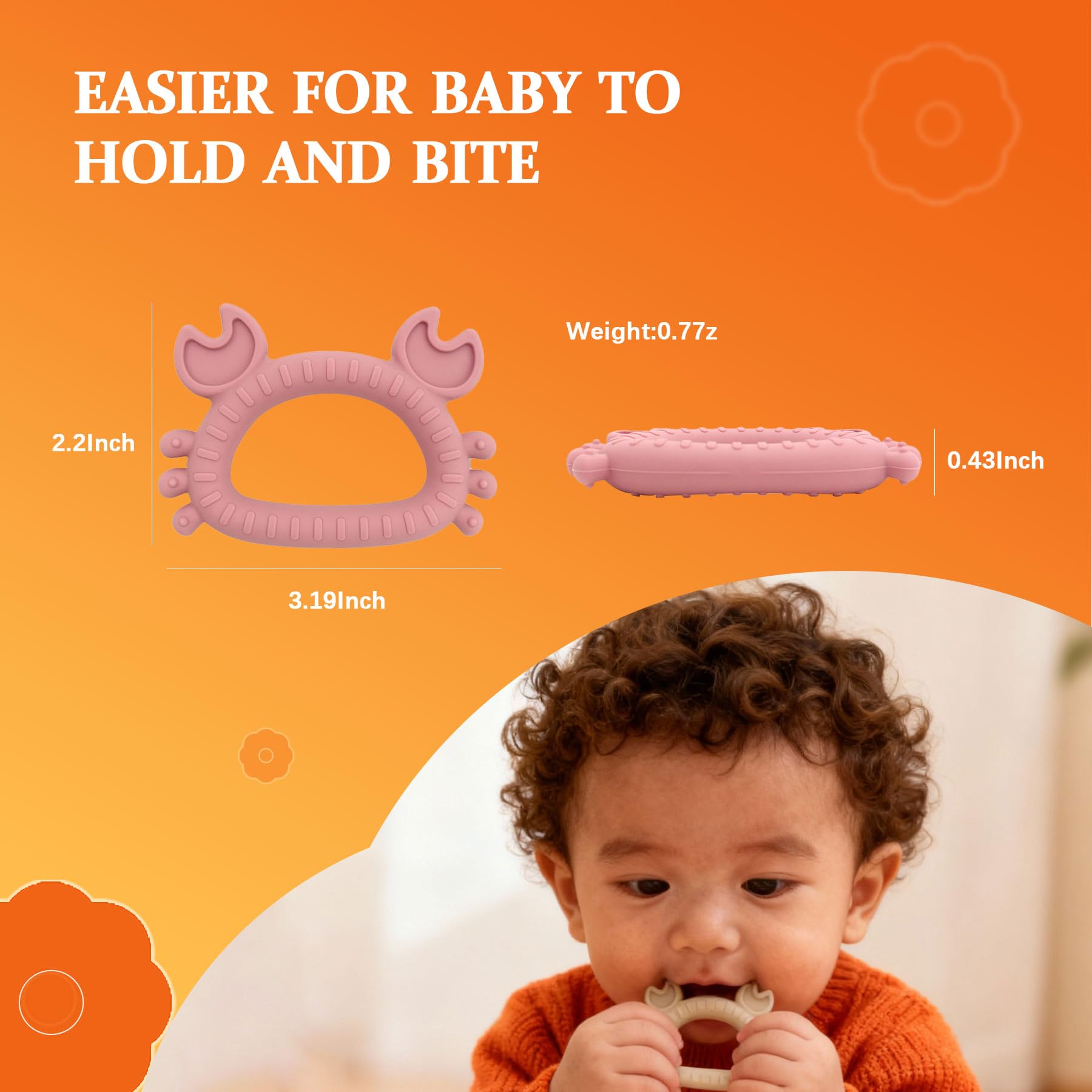 Mini Teething Toys for Newborns 0-3-6Months Food-Grade Silicone BPA-Free Anti-Choking One-Piece Design Soft & Non-Toxic First Teether for Tiny Hands Easy Grip, Gentle Gum Massage, Multi-Color 3-Pack