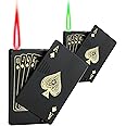 Zoocura 2 Pack Jet Torch Lighter Ace Card Lighter Green Flame Refillable Butane Lighter Ace of Spades Cool Lighter Adjustable Windproof Poker Lighter (Without Gas)