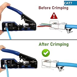 RJ45 Crimp Tool PassThrough,Cat7 Cat6A Cat6 Cat5e