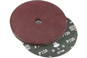 uxcell 7-Inch x 7/8-Inch Aluminum Oxide Resin Fiber Discs, Center Hole 120 Grit Sanding Grinding Discs, 10 Pack