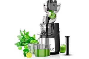AHNR Cold Press Juicer Machines,300W Slow Masticating Juicer Machines Vegetable and Fruit with 3.54" Large Feed Chute, Electric Juicer Machines Cold Pressed, Reverse Function Easy to Clean with Brush