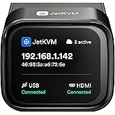 JetKVM IP KVM PC Remote Control, Jet KVM Over IP Internet Open-Source with Touchscreen LCD, Network IP KVM Switch Remote BIOS