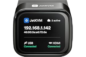 JetKVM IP KVM PC Remote Control, Jet KVM Over IP Internet Open-Source with Touchscreen LCD, Network IP KVM Switch Remote BIOS