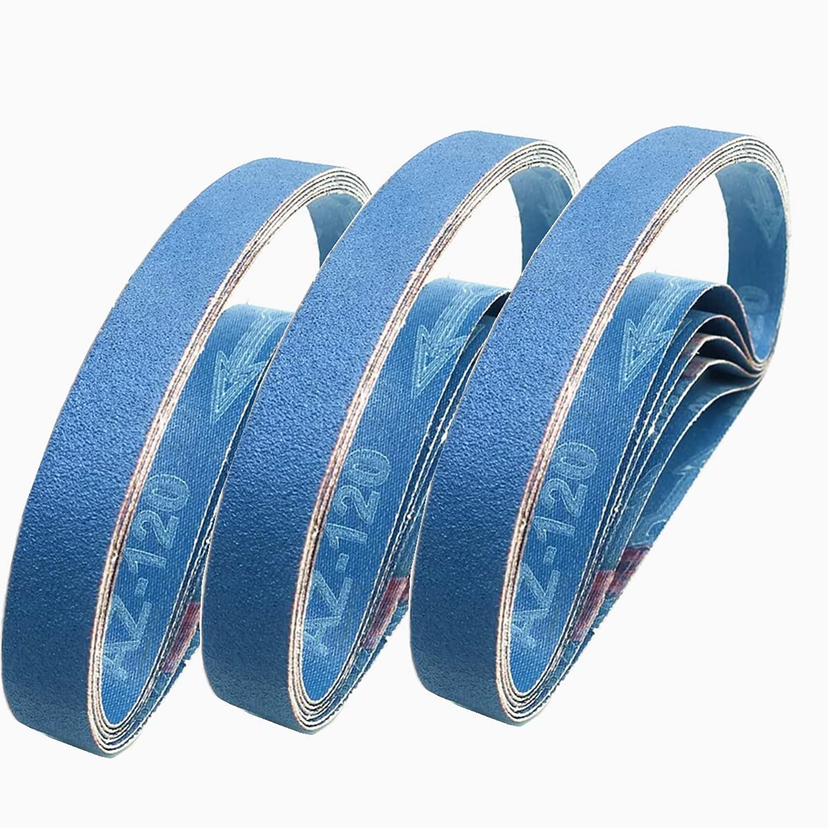 FEIHU 12 PCS Zirconium corundum Sanding Belts 25 x 762 mm, 2 x 60/80/100/120/240/320 per grit for belt sander,grinding, polishing