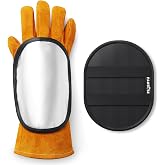 PAWBOSE Welding Hand Shield Deflector, Heat Resistant Glove with Adjustable Wrist Protection for MIG, TIG, Aluminized Back Hand Pad with Kevlar Stitching