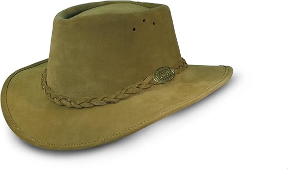 khaki suede hat