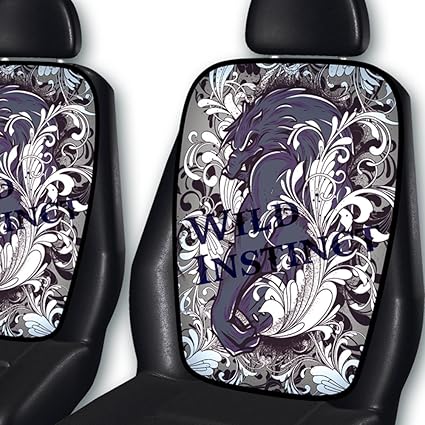 Amazon Com 2pcs Wolf Car Seat Covers Back Portion Car Seat Protector Universal Fit Automotive Japan Quality Fast And Furious Lightning Car Styling Automotive