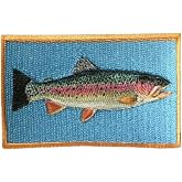 Freshwater Trout Fish Embroidered Iron On Patch &ndash; Fishing and Outdoor Nature Patch for Jackets, Hats, and Backpacks