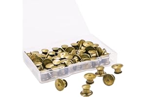 SUBANG 30 Pieces Metal Pin Backs Locking Pin Keepers Locking Clasp with Storage Case