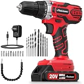 AVID POWER 20V Cordless Drill Set with Battery &amp; Charger for Home DIY-Red | 2 Speeds, 3/8" Keyless Chuck, 19 Positions, 22 Accessories, Drill Bits for Versatile Drilling Driving Tasks &amp; Daily Repair