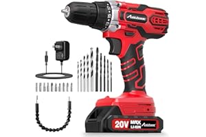 AVID POWER 20V MAX Power Drill Kit, Cordless Drill Set with Battery and Charger, 2 Variable Speed, 3/8-Inch Keyless Chuck