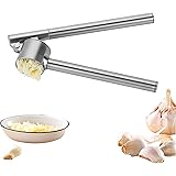 Garlic Press Mincer, real power Stainless Steel Garlic Crusher, Detachable Rust Proof Garlic Mincer Sturdy Design for Extract