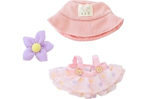 XINBALOVE 17cm Doll Clothes Set (No Doll), 3 Pieces Dress Outfit Set for 6.7inch Doll Suit, Fashion Chic Hat & Clothes Accessories for 1st/2nd/3rd Gen Doll Play & Display Pink