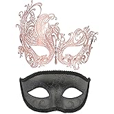 Thmyo 2 Pack Couple's Masquerade Mask Venetian Carnival Mardi Gras Ball Mask