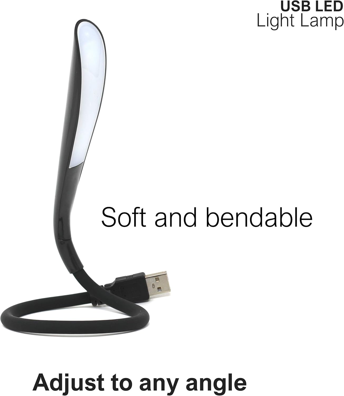 KamKorda USB Light, Portable LED Desk Lamp, Dimmable Touch Lamp for Laptop Flexible USB Lamp for Reading Work, Night Lighting, Black - Image 5