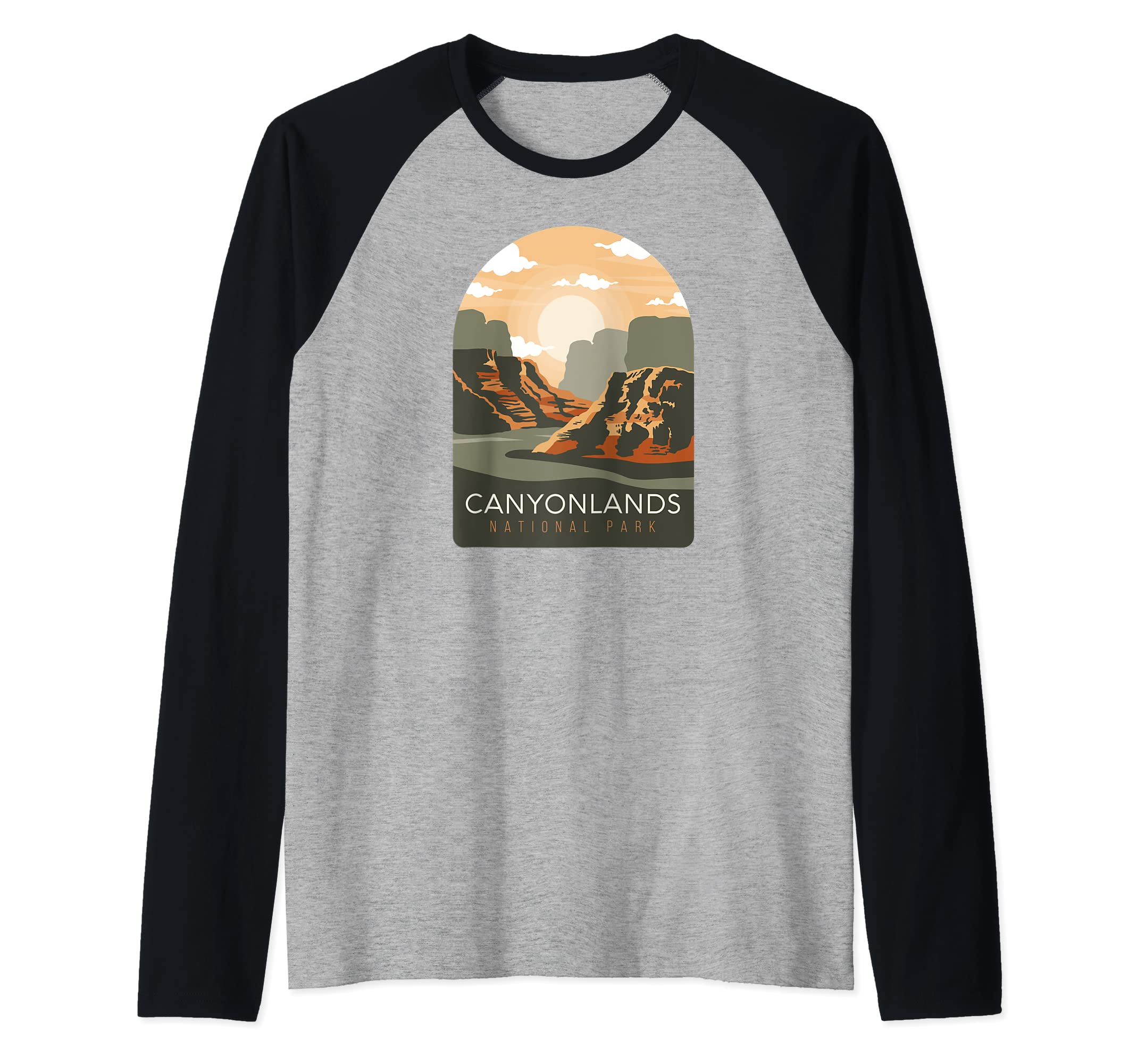 Canyonlands National Park Utah Zion Bryce Canyon Arches USA Raglan Baseball Tee