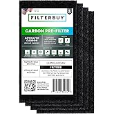 Filterbuy Activated Carbon Pre-Cut Filter B Replacement for GermGuardian Air Purifier (4-Pack, Made in USA)