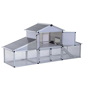 Pawhut Lightweight Aluminum Frame Chicken Coop With Nesting Box And